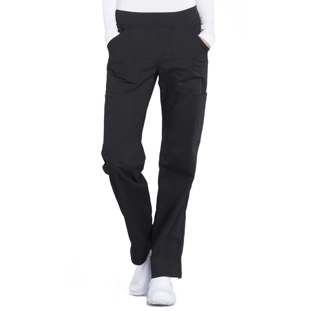 Cherokee Workwear Scrub Mid Rise Straight Leg Cargo Tall Pant WW170T BLK Med